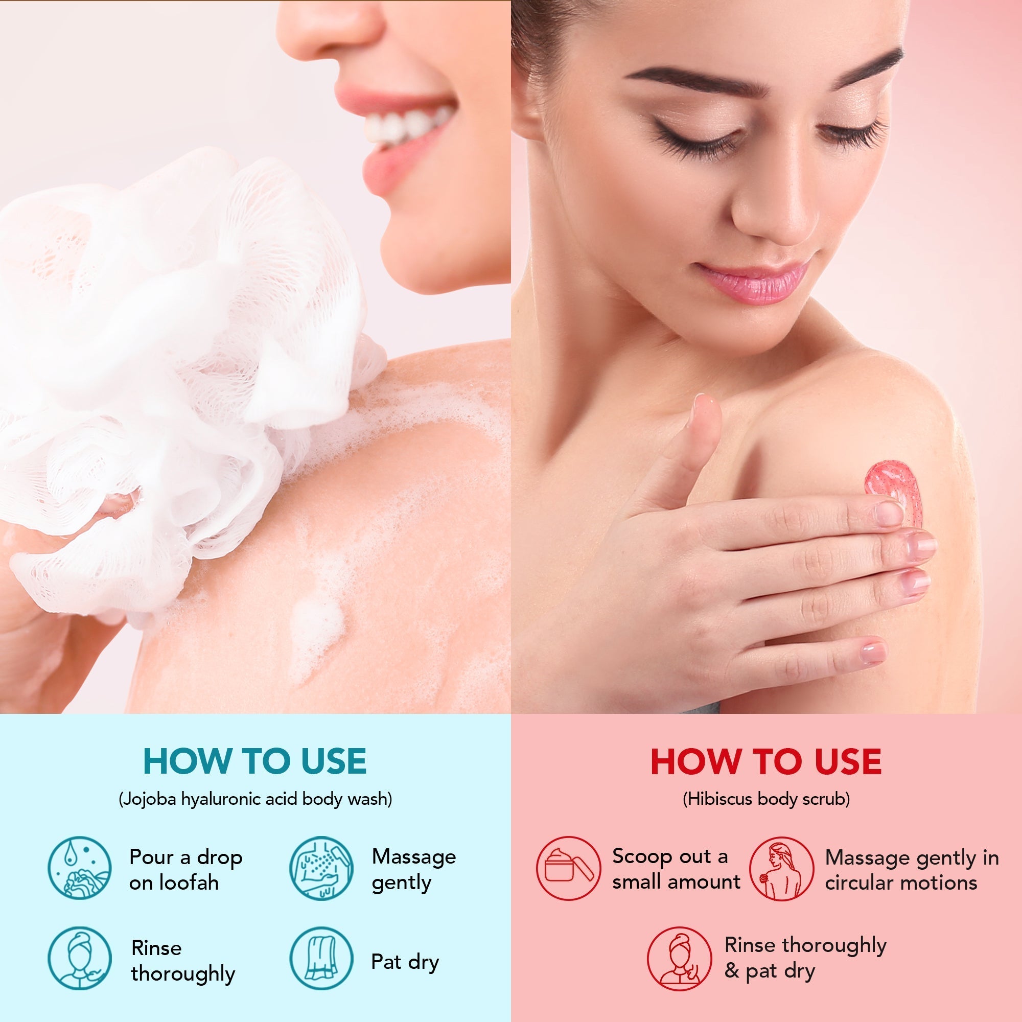 Botanic Hearth Jojoba Hyaluronic Bobywash & Hibiscus Scrub Combo | Grocsy