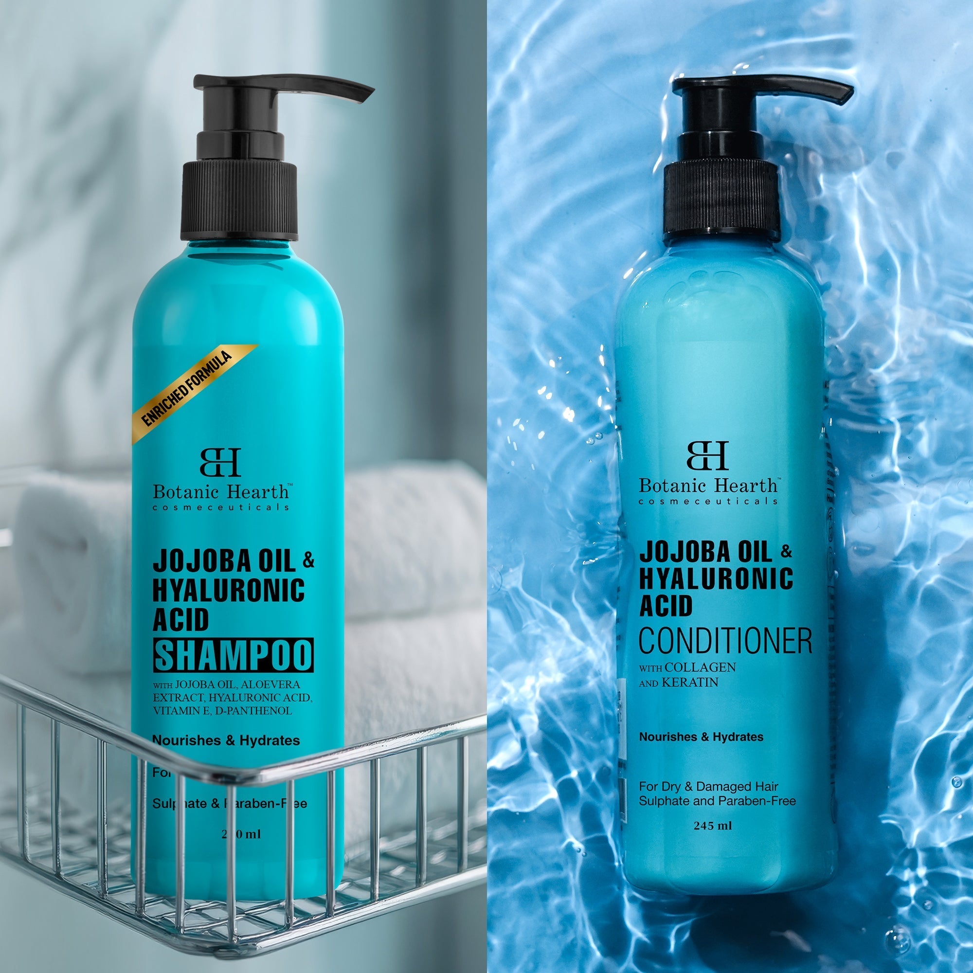 Botanic Hearth Jojoba & Hyaluronic Acid - Shampoo & Conditioner Set | Grocsy