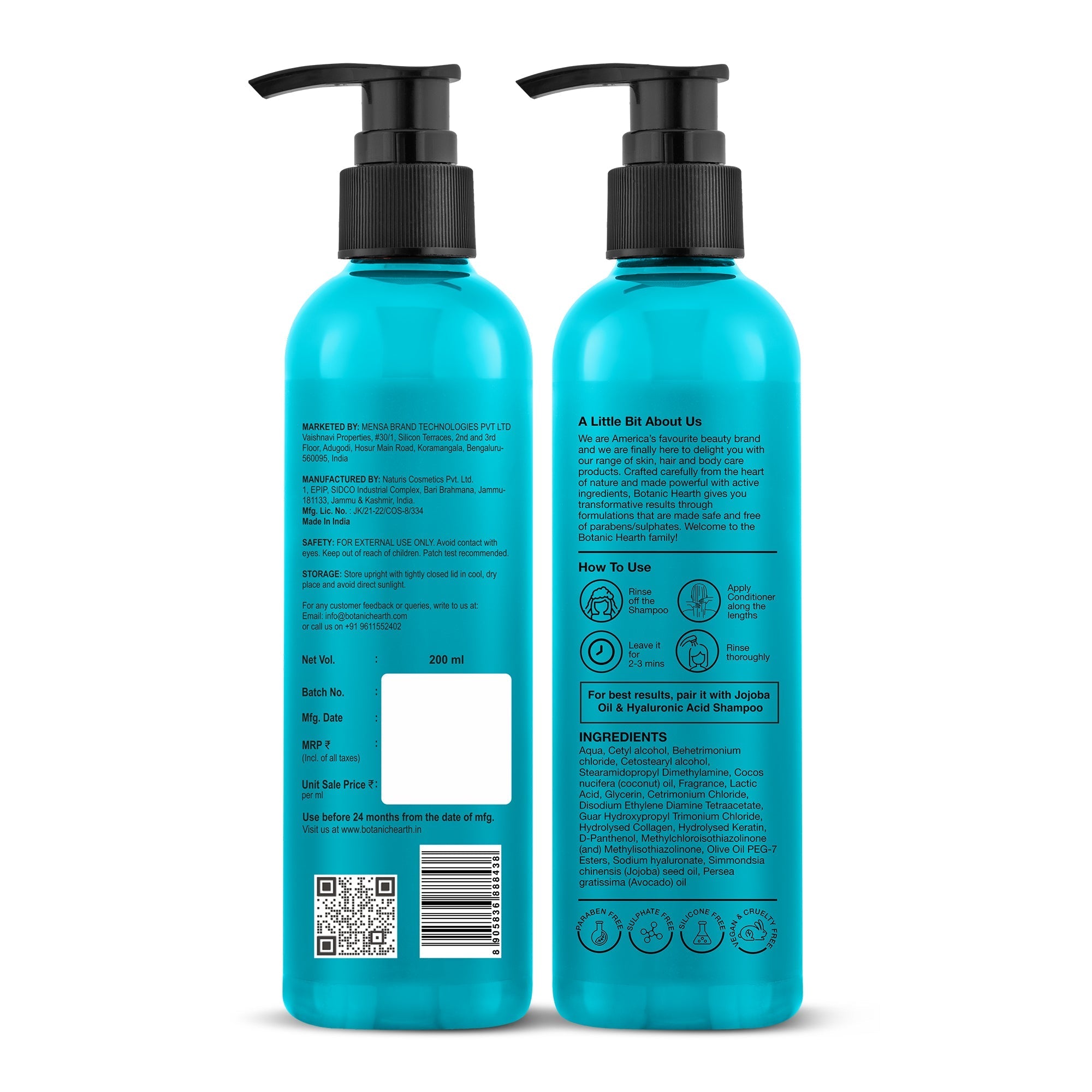 Botanic Hearth Jojoba & Hyaluronic Acid - Shampoo & Conditioner Set | Grocsy