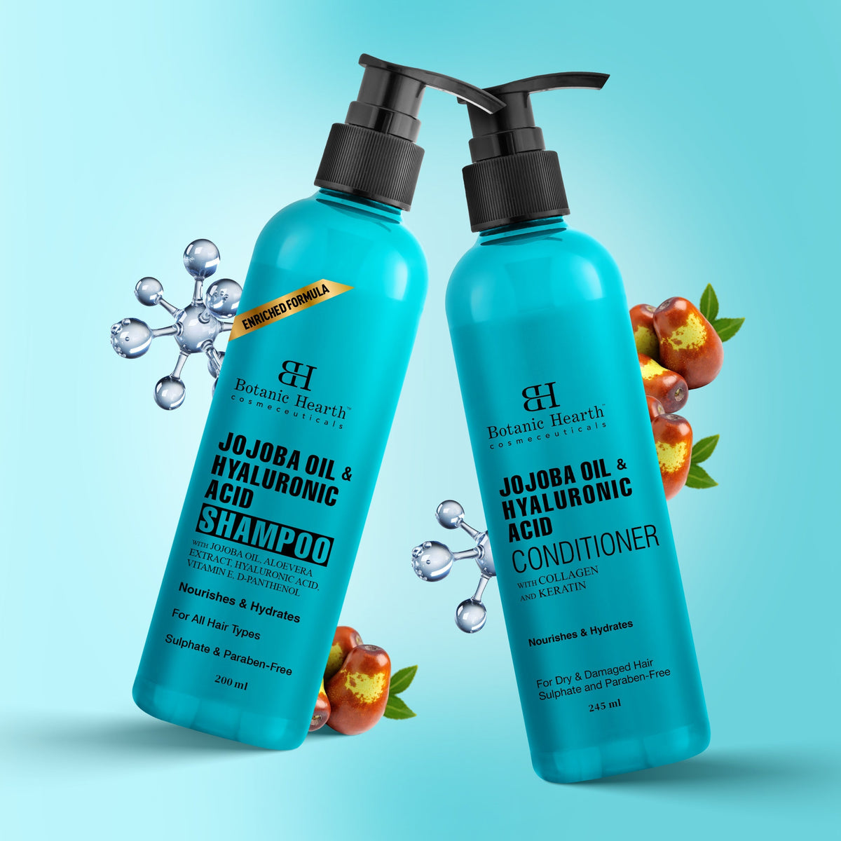 Botanic Hearth Jojoba & Hyaluronic Acid - Shampoo & Conditioner Set | Grocsy