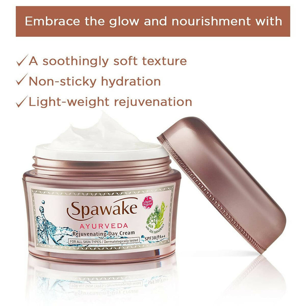 Spawake Ayurveda Face Cream, Rejuvenating Day Cream with SPF 30 PA++ | Grocsy