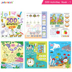 Jolly Kids Fun Learning 500 Activities Books Set of 4| Ages 3-8 years Thinking Skills Activities Learning Counting, Spelling, Solve Puzzle Activities | Grocsy