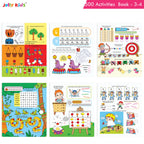 Jolly Kids Fun Learning 500 Activities Books Set of 4| Ages 3-8 years Thinking Skills Activities Learning Counting, Spelling, Solve Puzzle Activities | Grocsy