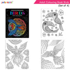 Jolly Kids Adult Colouring Books Set of 4|Adults Colouring Book: Stress Relieving Designs Floral, Animals, Birds & Motivational Quotes Colouring Books | Grocsy
