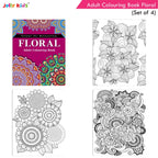 Jolly Kids Adult Colouring Books Set of 4|Adults Colouring Book: Stress Relieving Designs Floral, Animals, Birds & Motivational Quotes Colouring Books | Grocsy