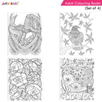 Jolly Kids Adult Colouring Books Set of 4|Adults Colouring Book: Stress Relieving Designs Floral, Animals, Birds & Motivational Quotes Colouring Books | Grocsy