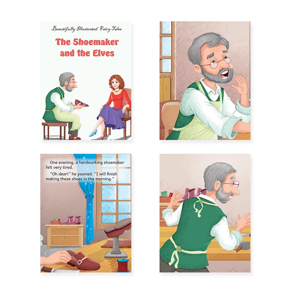 Jolly Kids Beautifully Illustrated Fairy Tales 4 in 1 Books F Set of 2| Ultimate Collection of Bedtime Megical Stories For Children Ages 3-8 Years | Grocsy