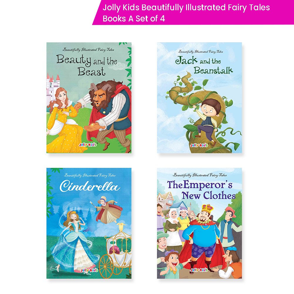 Jolly Kids Beautifully Illustrated Fairy Tales Books A Set of 4 For Kids Ages 3-8 Years| Classic Storytelling Gift Book | Grocsy