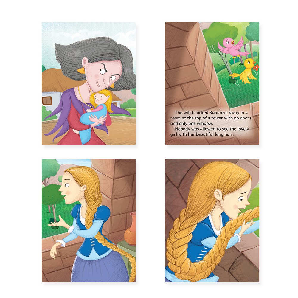 Jolly Kids Beautifully Illustrated Fairy Tales Books B Set of 4 For Kids Ages 3-8 Years| Magical Gift Stories Book | Grocsy