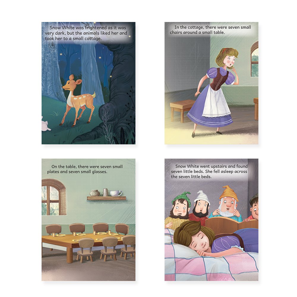 Jolly Kids Beautifully Illustrated Fairy Tales Books B Set of 4 For Kids Ages 3-8 Years| Magical Gift Stories Book | Grocsy