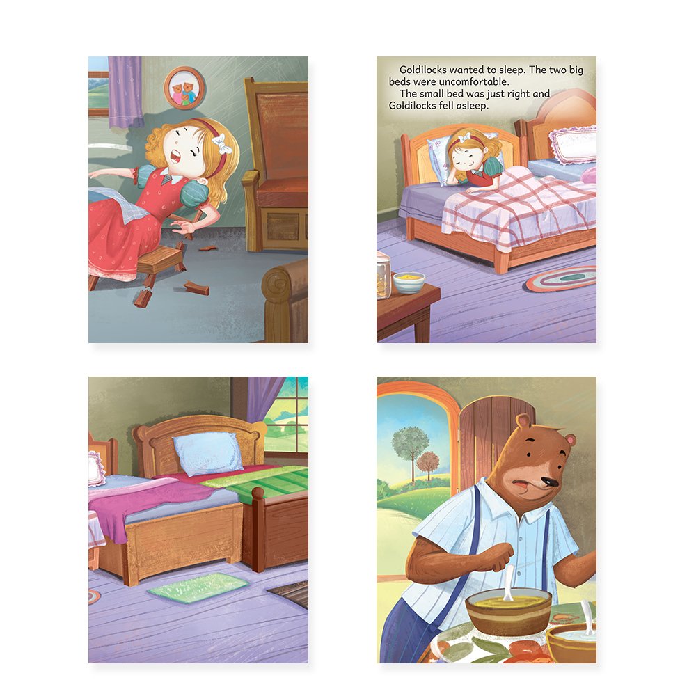 Jolly Kids Beautifully Illustrated Fairy Tales Books C Set of 4 Combo Storytelling Books For Kids Ages 3-8 Years | Grocsy
