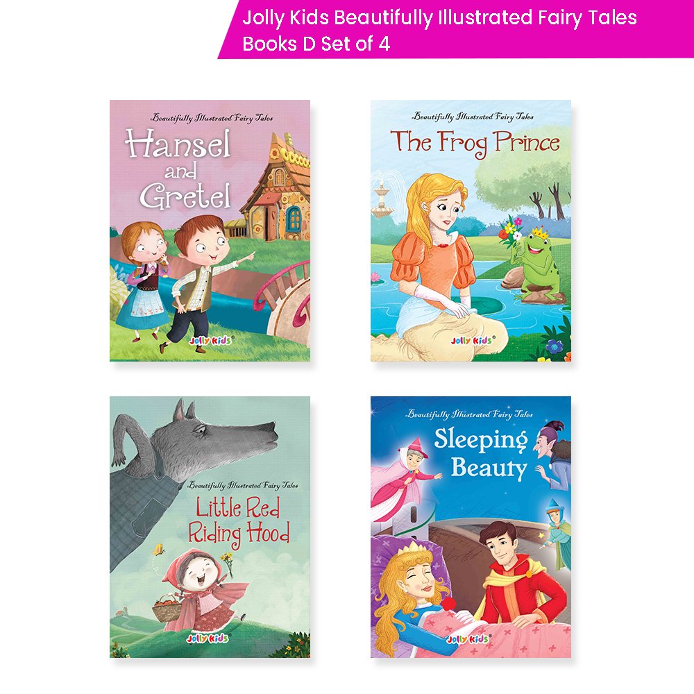 Jolly Kids Beautifully Illustrated Fairy Tales Books D Set of 4 Combo Storytelling Books For Kids Ages 3-8 Years | Grocsy