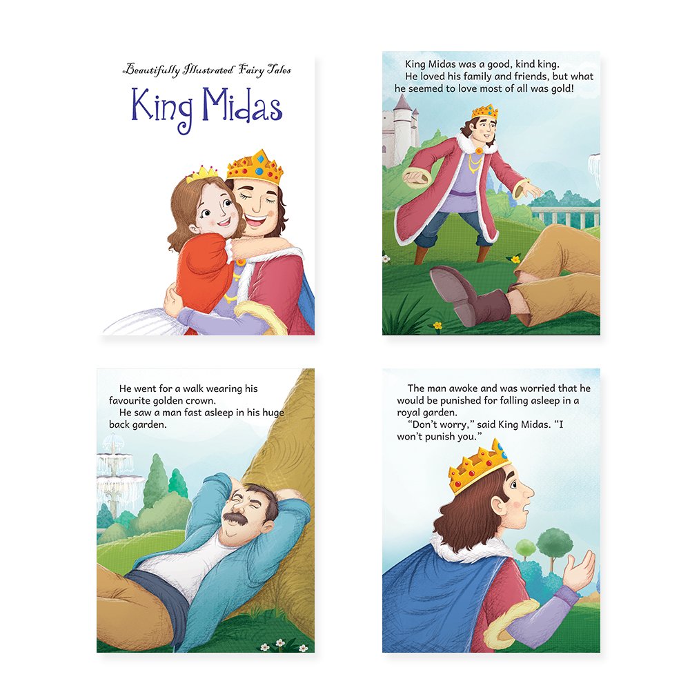 Jolly Kids Beautifully Illustrated Fairy Tales Books E Set of 8 Combo Storytelling Books For Kids Ages 3-8 Years | Grocsy