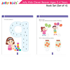 Jolly Kids Clever Beaver Ages 3-4 Years Fun Learning Workbooks Set of 4| Alphabets| Numbers| EVS| Good Habit| Workbooks for Kindergarten | Grocsy