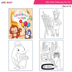 Jolly Kids Colouring for Fun Books A| Set of 4| Each Book 64 Images|Colouring & Painting Books for Kids|Ages 3-8 Year | Grocsy