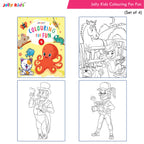 Jolly Kids Colouring for Fun Books A| Set of 4| Each Book 64 Images|Colouring & Painting Books for Kids|Ages 3-8 Year | Grocsy