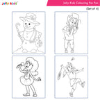 Jolly Kids Colouring for Fun Books A| Set of 4| Each Book 64 Images|Colouring & Painting Books for Kids|Ages 3-8 Year | Grocsy