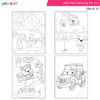 Jolly Kids Colouring for Fun Books A| Set of 4| Each Book 64 Images|Colouring & Painting Books for Kids|Ages 3-8 Year | Grocsy