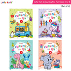 Jolly Kids Colouring for Fun Books B| Set of 4| Each Book 64 Images|Colouring & Painting Books for Kids|Ages 3-8 Year | Grocsy