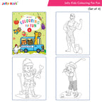 Jolly Kids Colouring for Fun Books B| Set of 4| Each Book 64 Images|Colouring & Painting Books for Kids|Ages 3-8 Year | Grocsy