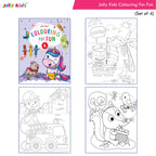 Jolly Kids Colouring for Fun Books B| Set of 4| Each Book 64 Images|Colouring & Painting Books for Kids|Ages 3-8 Year | Grocsy