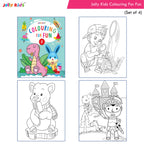 Jolly Kids Colouring for Fun Books B| Set of 4| Each Book 64 Images|Colouring & Painting Books for Kids|Ages 3-8 Year | Grocsy