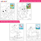 Jolly Kids Copy Colour Books Set of 8| Colouring Books: Animals, Flowers, Dinosaurs, Mermaid, Ocean, Pirates, Princess & Unicorn| Ages 3-10 years | Grocsy