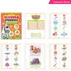 Jolly Kids Discover Phonics Book Set (Set of 5) | Vowel Letter Sounds | Word Families | Consonant Blends | Phonic Readers | Ages 3-8 Years | Grocsy