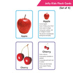 Jolly Kids Pre-school Learning Flash Cards for Kids| Set of 4| 32 Cards on Each Pack| Ages 1-6 Years | Grocsy