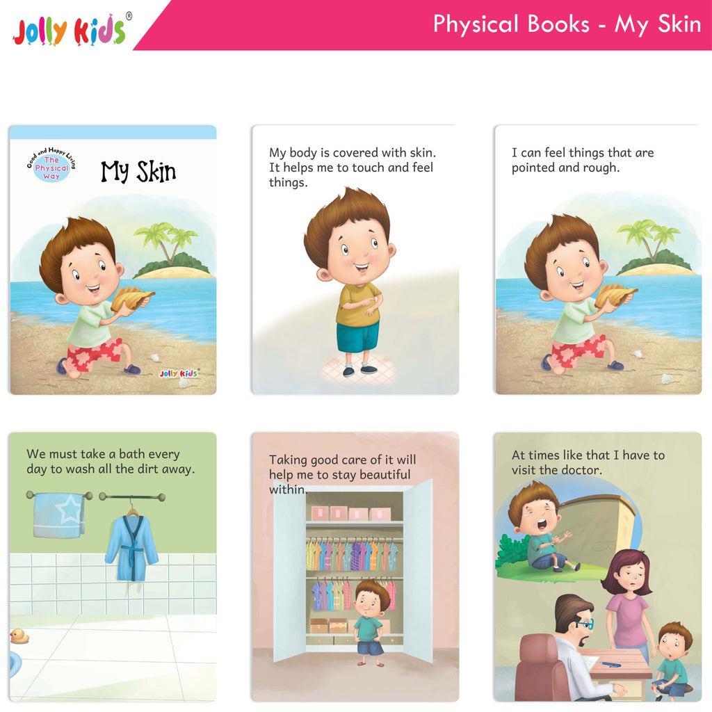 Jolly Kids Good & Happy Living The Physical Way Stories Books Set of 8| Kids learning Physical Health Activity| Ages 3-6 Years | Grocsy