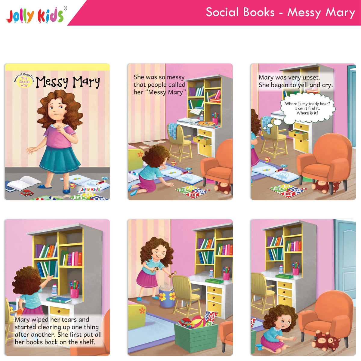 Jolly Kids Good & Happy Living The Social Way Series Books (Set of 8)| Kids Learning Social Reponsibilities in Short Stories Books Ages 3 - 8 Years | Grocsy