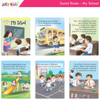 Jolly Kids Good & Happy Living The Social Way Series Books (Set of 8)| Kids Learning Social Reponsibilities in Short Stories Books Ages 3 - 8 Years | Grocsy