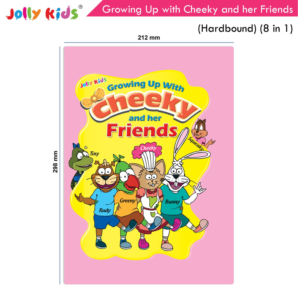 Jolly Kids Growing Up with Cheeky and Her Friends (8 in 1)|Character base Story Book for Kids Ages 3-8 years| Hardbound Book | Grocsy