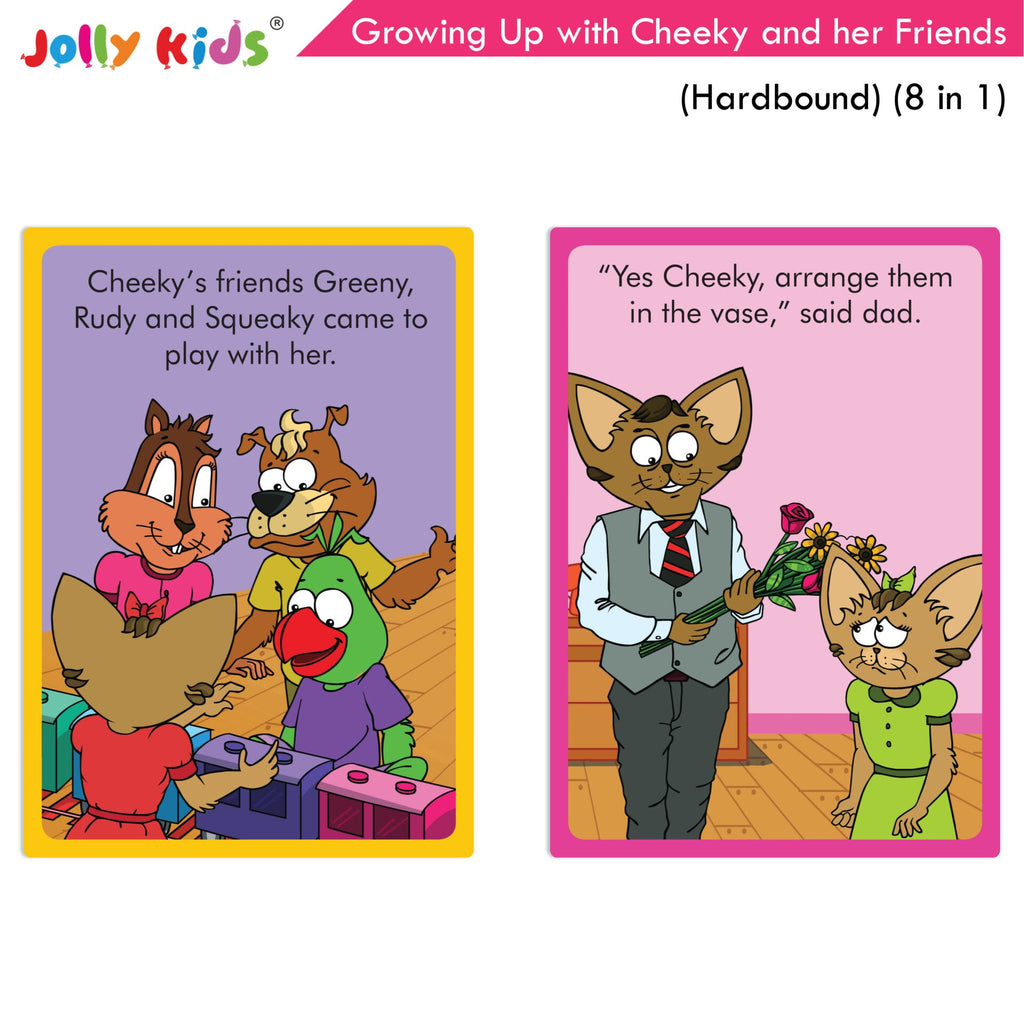 Jolly Kids Growing Up with Cheeky and Her Friends (8 in 1)|Character base Story Book for Kids Ages 3-8 years| Hardbound Book | Grocsy