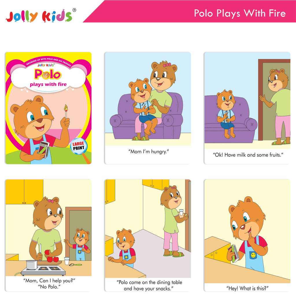 Jolly Kids Growing Up with Polo and His Friends Character Base Stories Books Set of 8| Large Picture Stories Books for Kids Ages 3 -8 Years | Grocsy