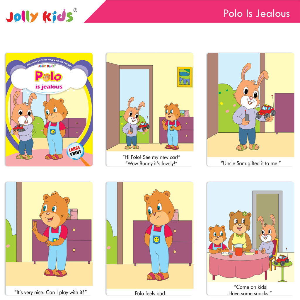 Jolly Kids Growing Up with Polo and His Friends Character Base Stories Books Set of 8| Large Picture Stories Books for Kids Ages 3 -8 Years | Grocsy