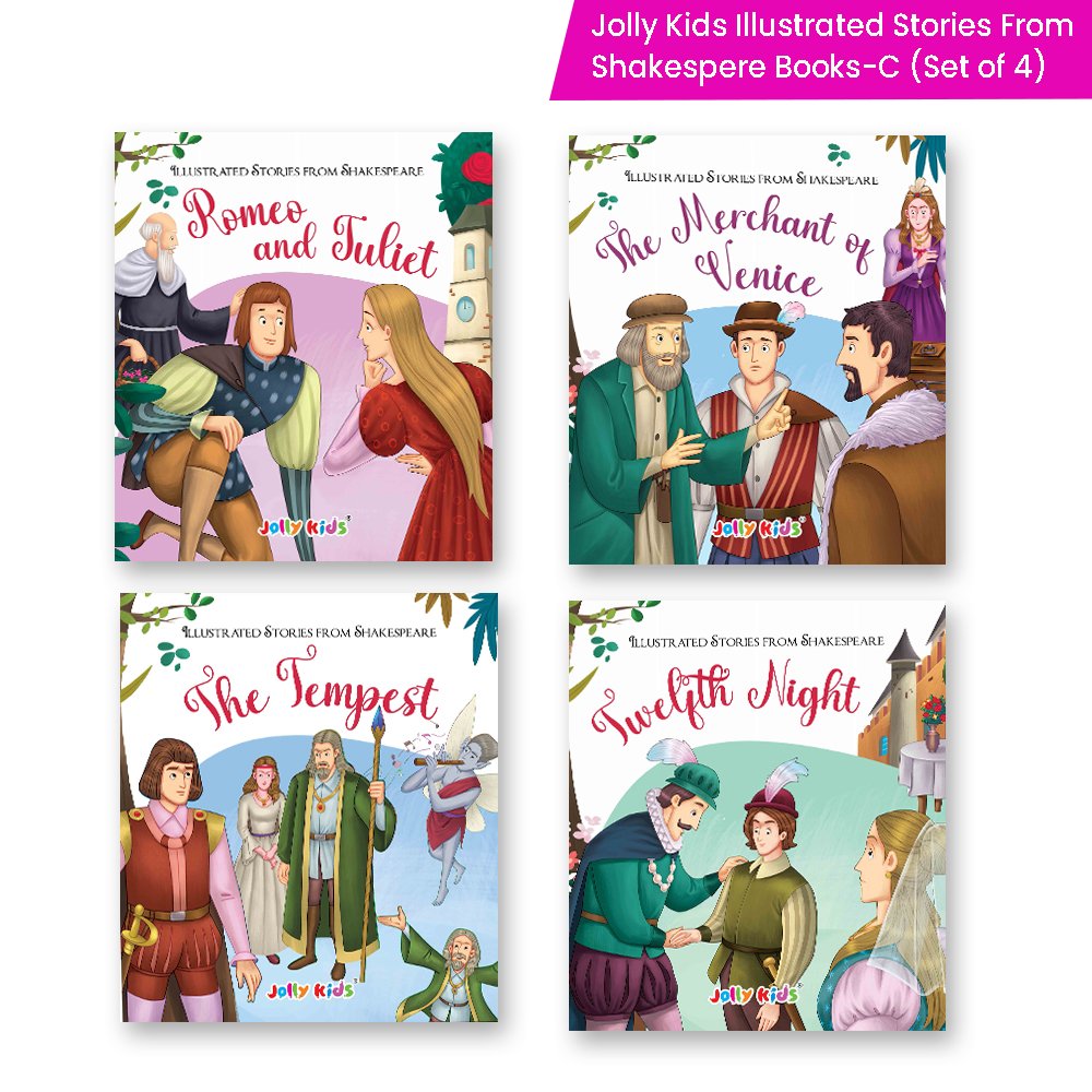 Shakespeare for Young Minds: Jolly Kids' Illustrated Stories C Combo Set of 4 Ages 6-12 Years | Grocsy