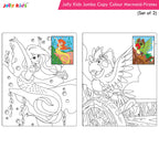 Jolly Kids Jumbo Copy Colour Books Set of 2| Colour Themes Birds, Dinosaurs, Animals, Ocean, Unicorns, Princess, Pirates, Mermaid| Ages 3-10 Years | Grocsy
