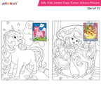 Jolly Kids Jumbo Copy Colour Books Set of 2| Colour Themes Birds, Dinosaurs, Animals, Ocean, Unicorns, Princess, Pirates, Mermaid| Ages 3-10 Years | Grocsy