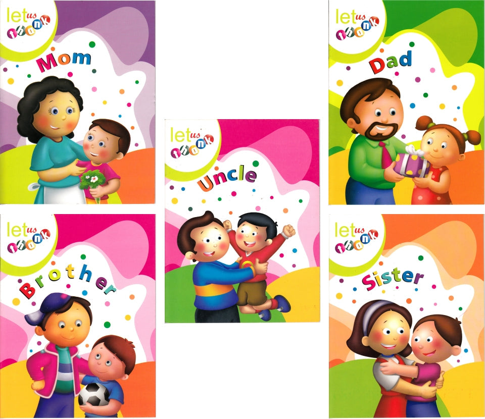 Jolly Kids Let Us Thank To Mom, Dad, Brother, Sister, Uncle Inspiration Stories Books For Kids| Set of 5| Ages 3-7 Year | Grocsy