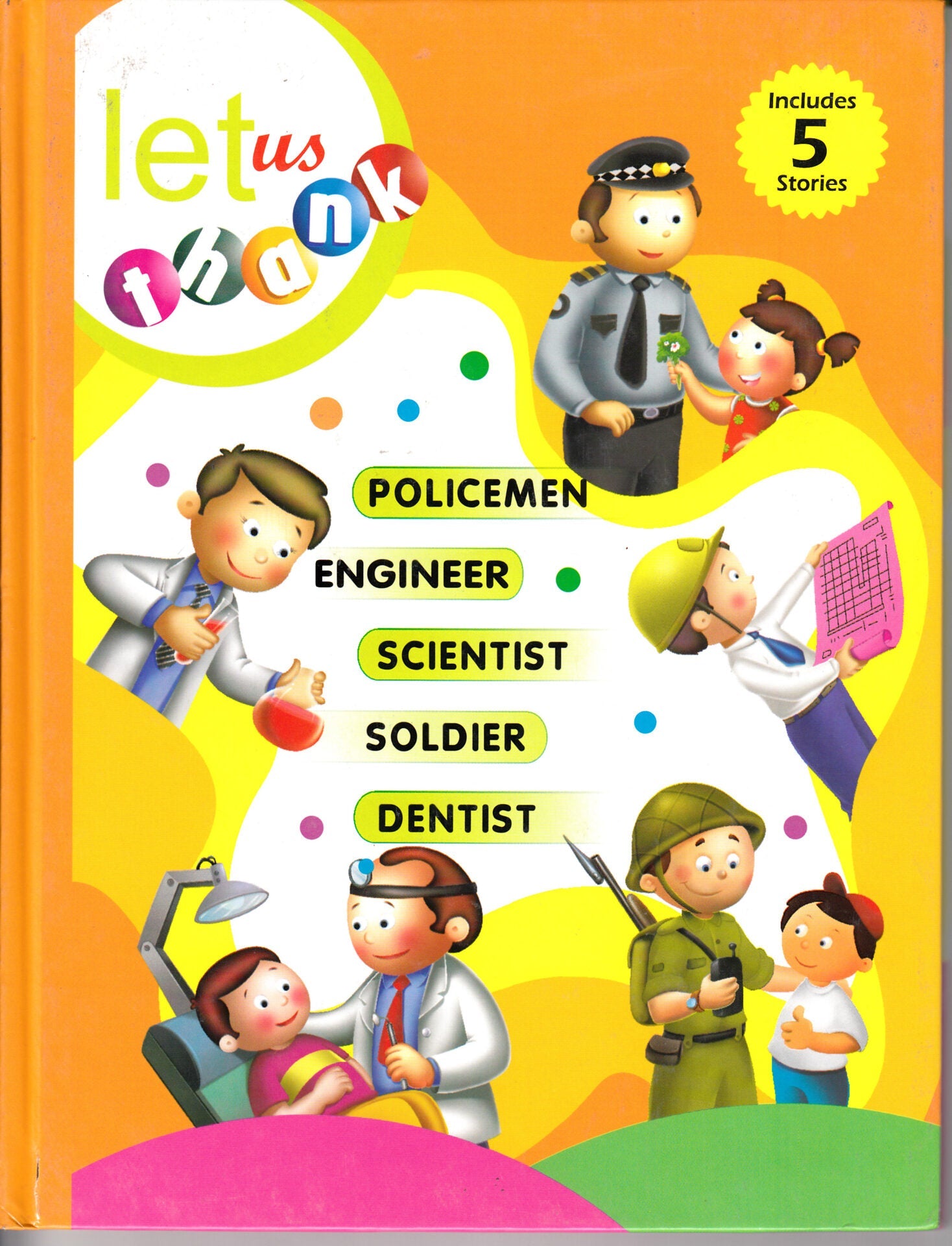 Jolly Kids Let Us Thank To Grandpa-Grandma-Friends-Doctor-Teacher Hardbound 5 in 1 Story Book Story Book| Ages 3-7 Year | Grocsy