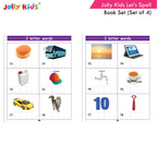 Jolly Kids Let?s Spell 3-4-5-6 Letter Words Books Set of 4| 3 Letter Words | 4 Letter Words| 5 Letter Words| 6 Letter Words| Ages 3-7 years | Grocsy