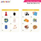 Jolly Kids Let?s Spell 3-4-5-6 Letter Words Books Set of 4| 3 Letter Words | 4 Letter Words| 5 Letter Words| 6 Letter Words| Ages 3-7 years | Grocsy