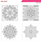 Jolly Kids Adults Mandala Colouring Books A Set of 2| Ideal For Stress Relieving, Relaxing & Meditation Books for Teenager | Grocsy