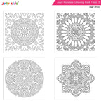 Jolly Kids Adults Mandala Colouring Books A Set of 2| Ideal For Stress Relieving, Relaxing & Meditation Books for Teenager | Grocsy