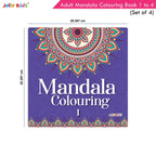 Jolly Kids Adults Mandala Colouring Books A Set of 2| Ideal For Stress Relieving, Relaxing & Meditation Books for Teenager | Grocsy