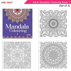Jolly Kids Adults Mandala Colouring Books Set of 4| Ideal for Stree Relieving, Relaxing and Meditation Books for Teenagers | Grocsy