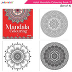 Jolly Kids Adults Mandala Colouring Books Set of 4| Ideal for Stree Relieving, Relaxing and Meditation Books for Teenagers | Grocsy