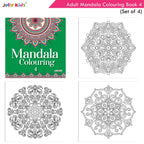 Jolly Kids Adults Mandala Colouring Books Set of 4| Ideal for Stree Relieving, Relaxing and Meditation Books for Teenagers | Grocsy