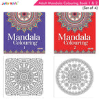 Jolly Kids Adults Mandala Colouring Books Set of 4| Ideal for Stree Relieving, Relaxing and Meditation Books for Teenagers | Grocsy